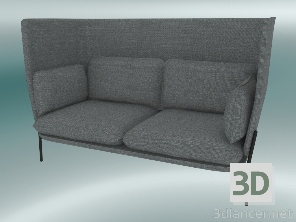 3D Modell Sofa Sofa (LN6, 90 x 180 H 115 cm, warme schwarze Beine, Hot Madison 724) - Vorschau