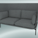 modello 3D Divano divano (LN6, 90x180 H 115 cm, gambe nere calde, Madison 724 calda) - anteprima