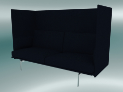 Double sofa with high back Outline (Vidar 554, Polished Aluminum)