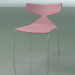 modèle 3D Chaise empilable 3701 (4 pieds en métal, rose, CRO) - preview