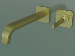 Змішувач для раковини, одноручковий, прихованого монтажу, настінний (36106950, Brushed Brass)