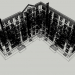 modello 3D di Edificio ad angolo a tre piani 1-254-9 comprare - rendering
