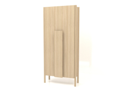 Garderobe mit langen Griffen (ohne Rundung) B 01 (800x300x1800, Holz weiß)