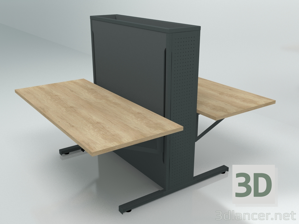 modèle 3D Table de travail Flow FLW26 (1600x1700) - preview