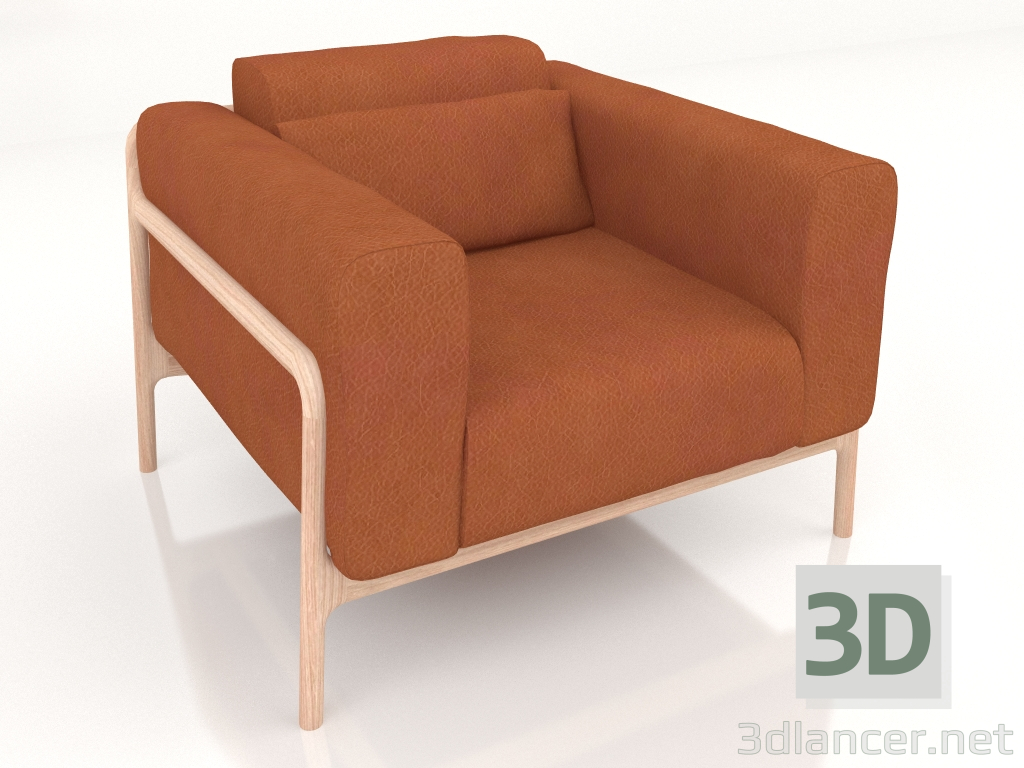 3D modeli koltuk açık kahverengi - önizleme