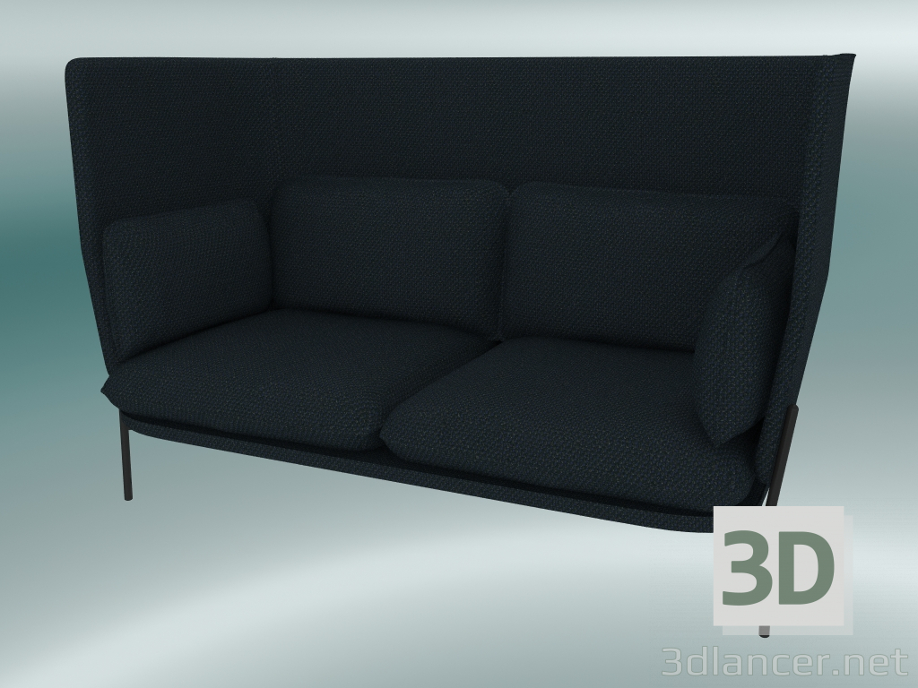 modello 3D Divano divano (LN6, 90x180 H 115 cm, gambe nere calde, Sunniva 2 192) - anteprima