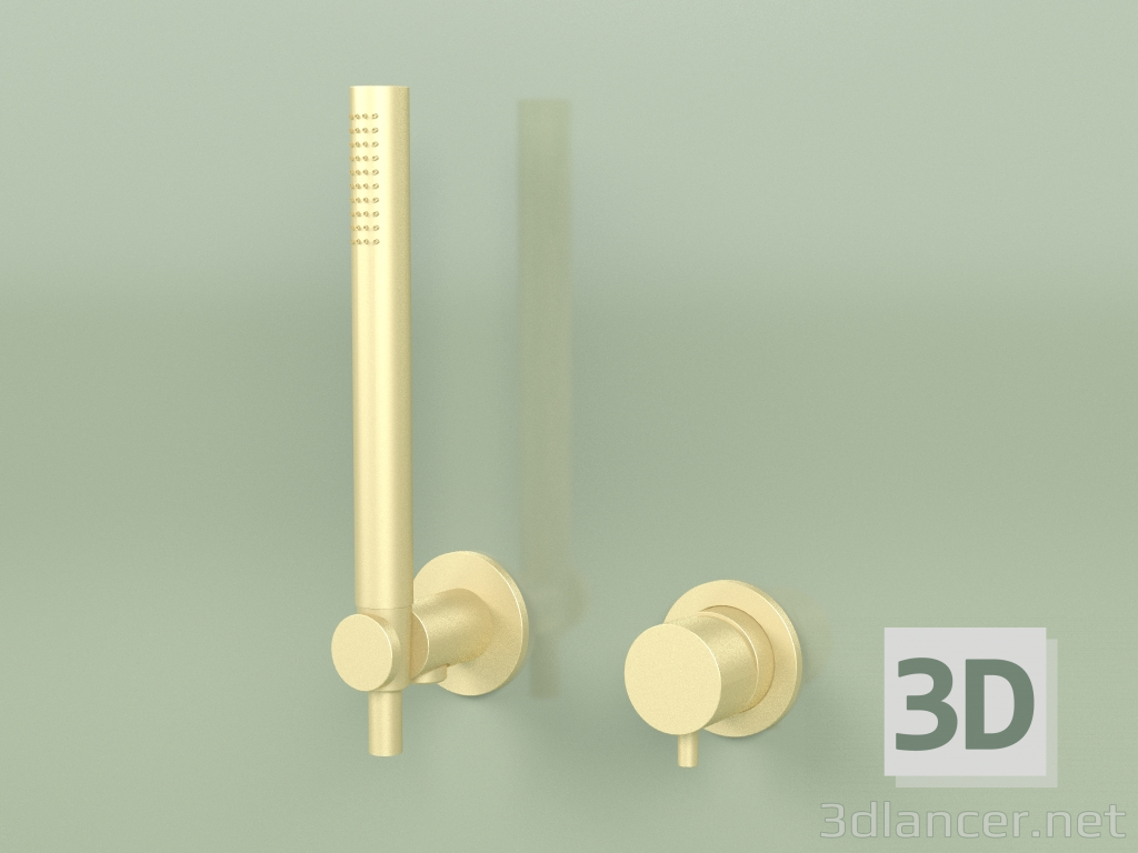 modello 3D Miscelatore a parete con doccetta (12 58, OC) - anteprima