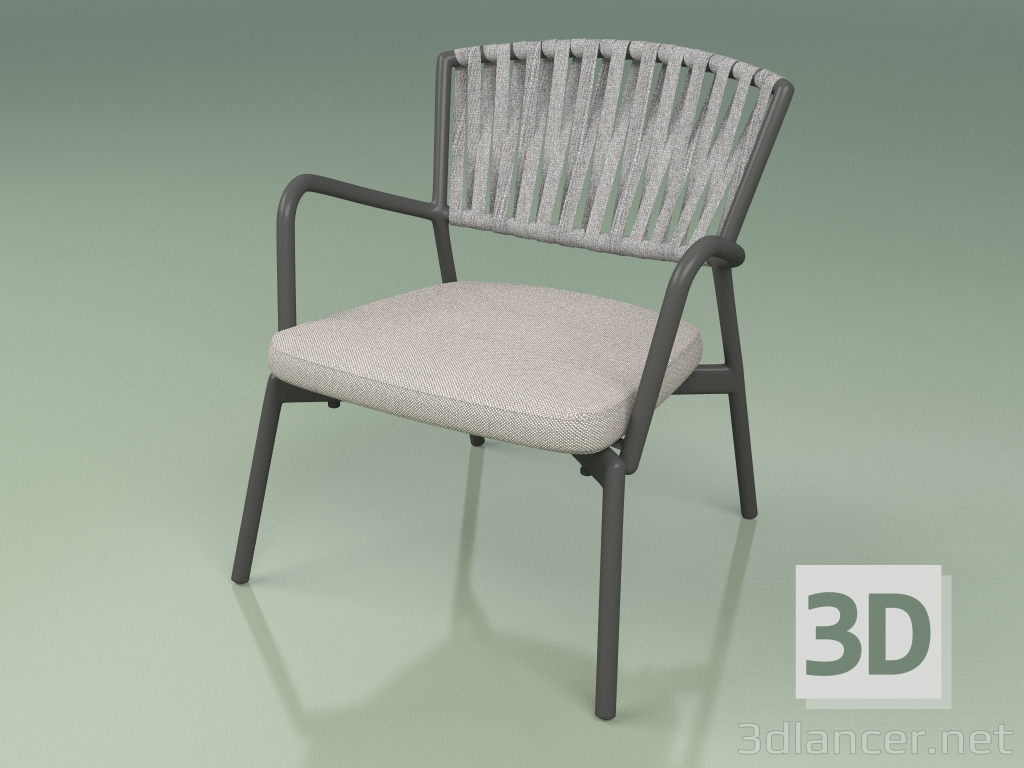 modello 3D Sedia con seduta morbida 127 (Belt Stone) - anteprima