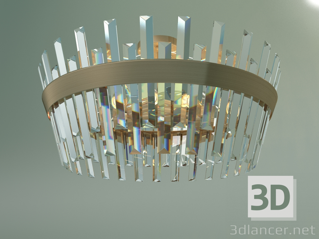 modello 3D Lampadario a soffitto Steccato 10111-8 (strotskis bronzo dorato-cristallo chiaro) - anteprima