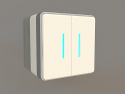 Two-gang switch with backlight (ivory)