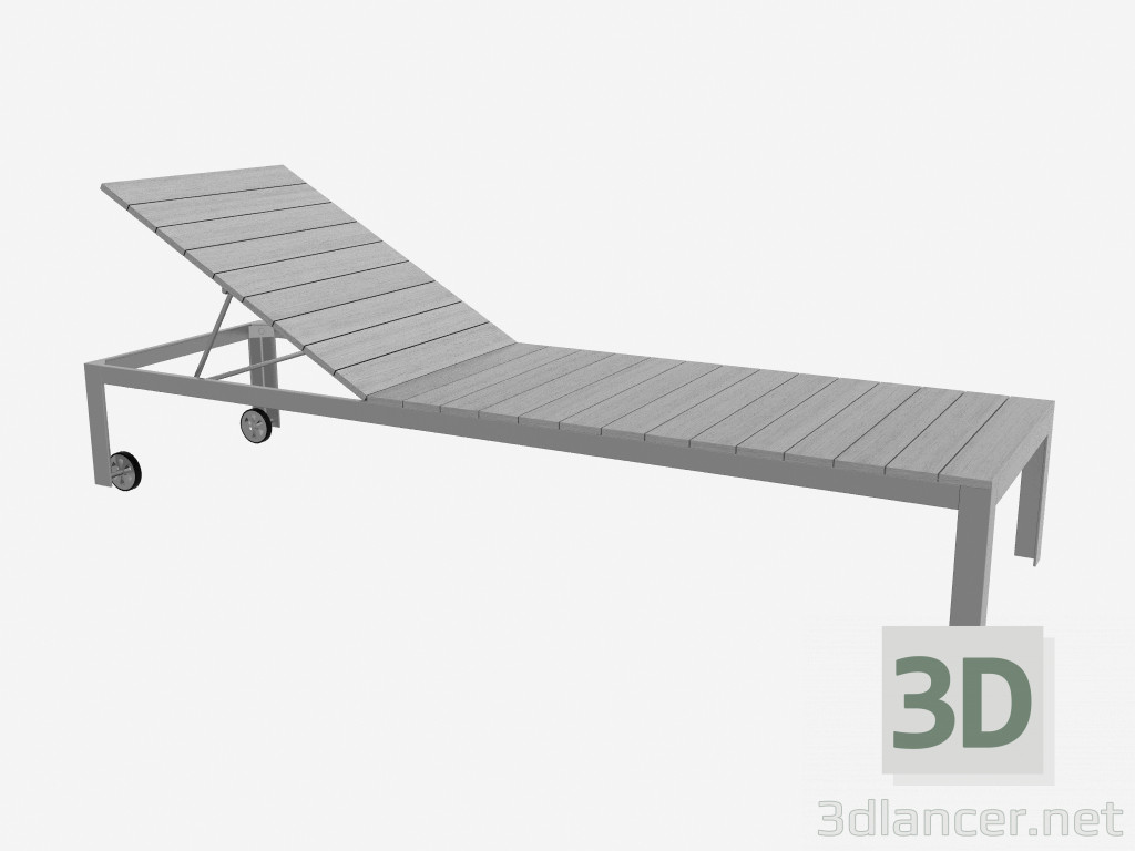 3d model Sun bed (headboard is raised, light) - preview