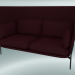 modello 3D Divano divano (LN6, 90x180 H 115 cm, gambe nere calde, Sunniva 2662) - anteprima