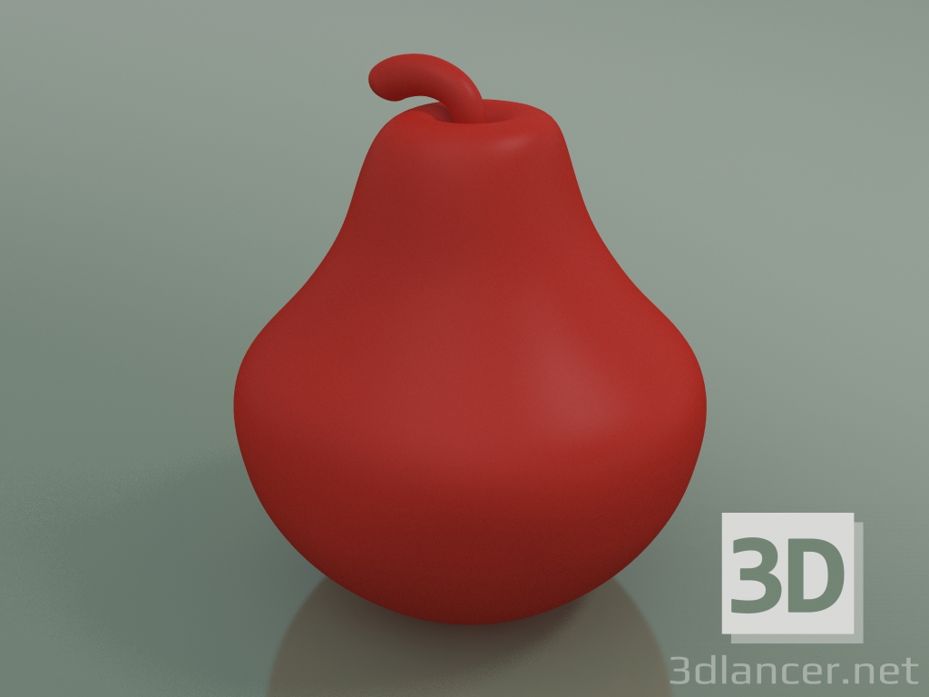 modèle 3D Sculpture Céramique Poire (H 28cm, RAL 3028 Pure Red) - preview