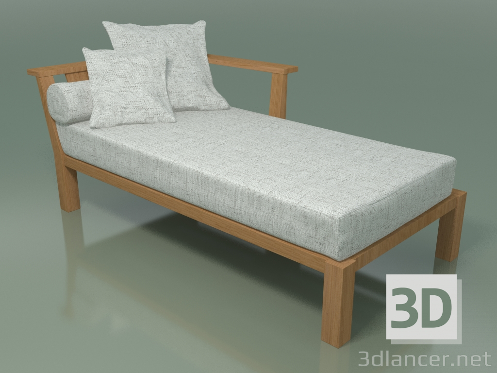 3d model Modular daybed in teak, outdoor InOut (20R) - preview