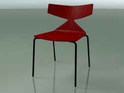 Stackable chair 3701 (4 metal legs, Red, V39)