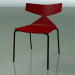 3d model Stackable chair 3701 (4 metal legs, Red, V39) - preview