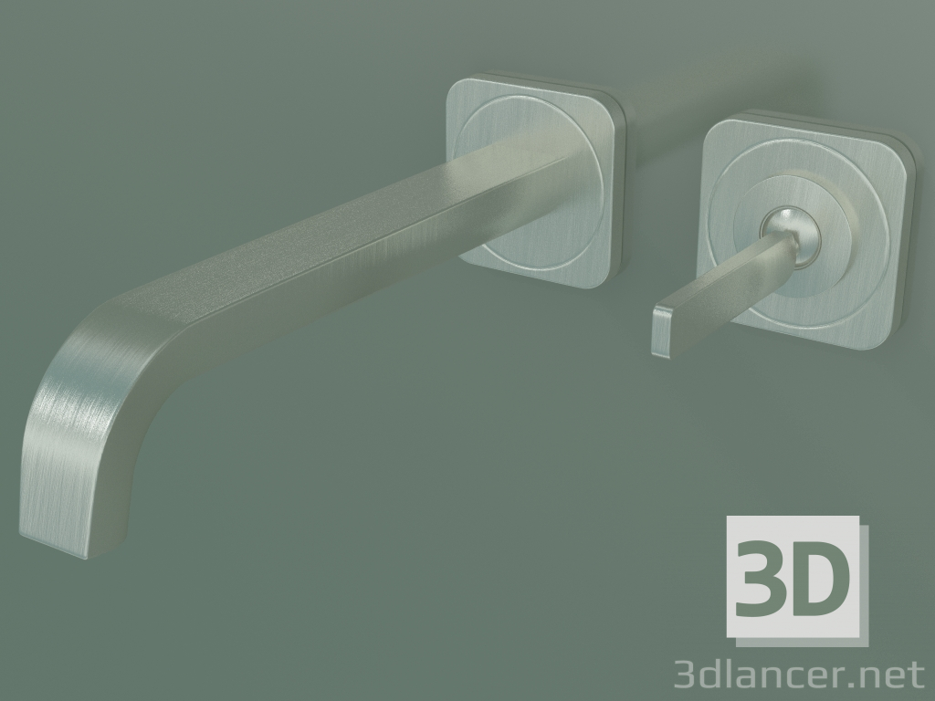 3d model Mezclador monomando de lavabo para instalación empotrada de pared (36106820, Níquel cepillado) - vista previa