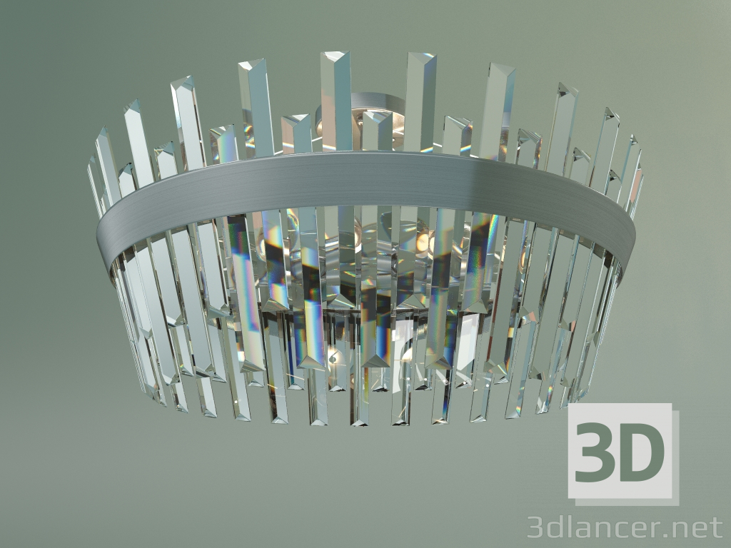 modello 3D Lampadario a soffitto Steccato 10111-8 (Strotskis satinato-nichel-cristallo trasparente) - anteprima