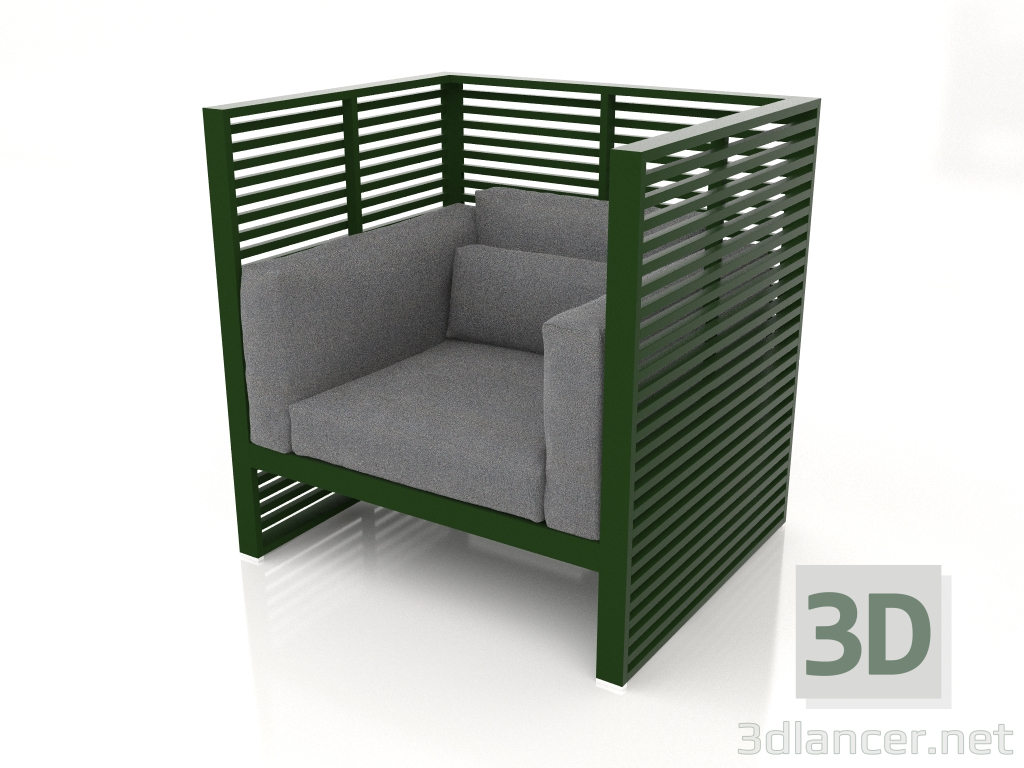 3 डी मॉडल ऊंची पीठ वाली नॉर्मंडो लाउंज कुर्सी (बोतल हरी) - पूर्वावलोकन