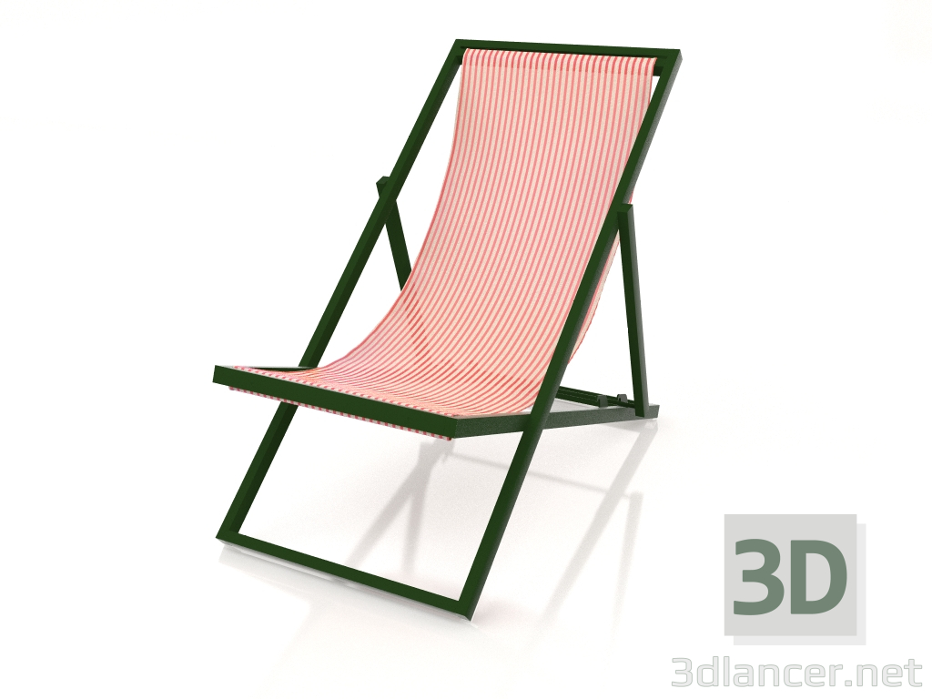 3D Modell Liegestuhl (Flaschengrün) - Vorschau