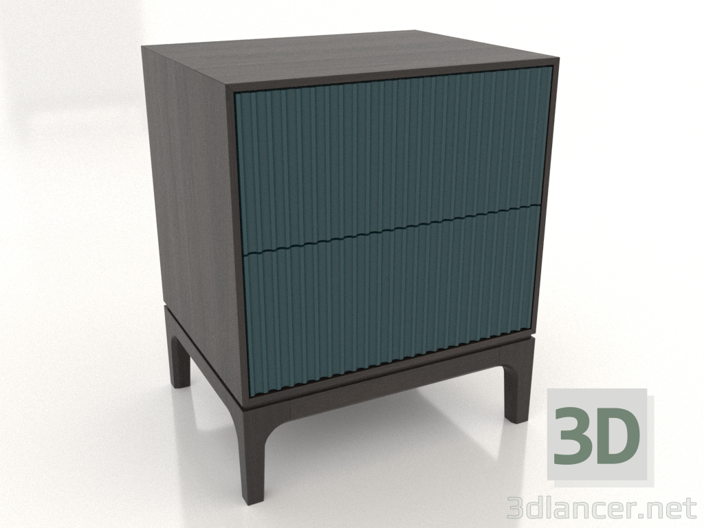 3D Modell Nachttisch FARGO 2 Schubladen mit gefrästen Fronten (Meereswelle, Wenge-Eiche, Option 1) - Vorschau