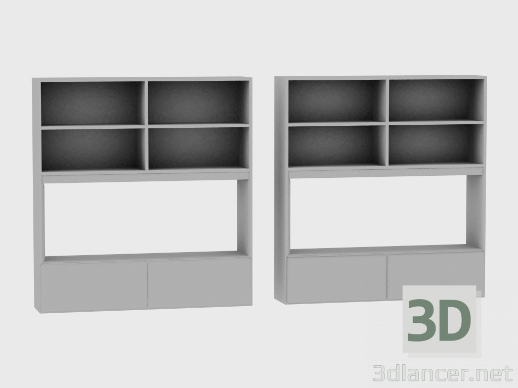 modèle 3D Eléments du système modulaire IANUS MIDDLE WITH BACK (R193) - preview
