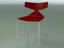 Stackable chair 3701 (4 metal legs, Red, V12)