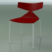 3 डी मॉडल स्टैकेबल कुर्सी 3701 (4 धातु पैर, लाल, V12) - पूर्वावलोकन