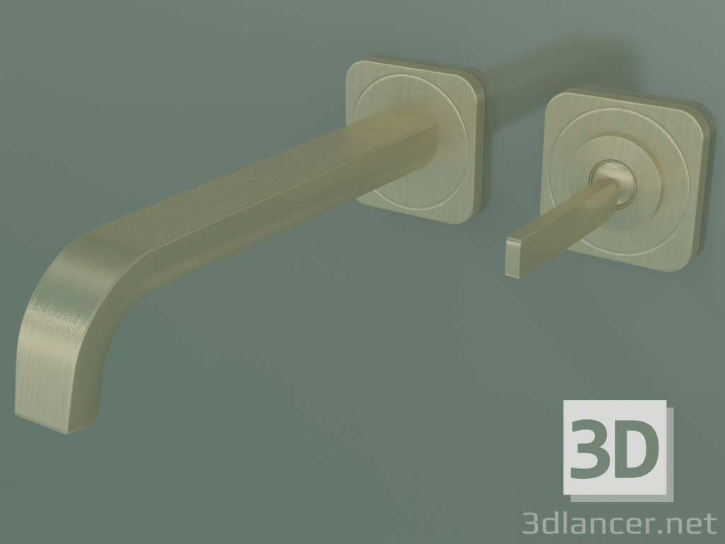 3d model Mezclador monomando de lavabo para empotrar en la pared (36106250, Brushed Gold Optic) - vista previa