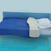 3d модель Односпальная кровать угловая – превью