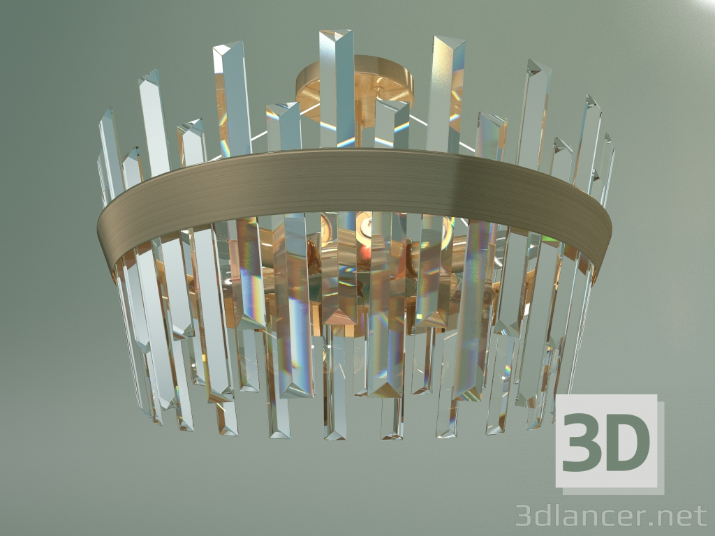 modello 3D Lampadario a soffitto Steccato 10111-6 (strotskis bronzo dorato-cristallo trasparente) - anteprima