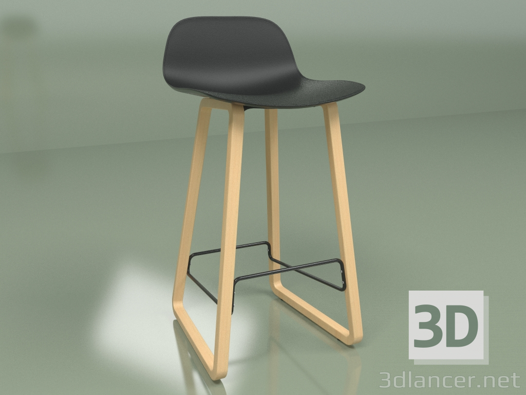 modèle 3D Tabouret de bar Catina en bois - preview