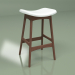 3d model Semi-bar chair Allegra height 67 (solid walnut, white) - preview