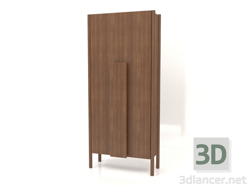 3D Modell Garderobe mit langen Griffen (ohne Rundung) B 01 (800x300x1800, Holzbraun hell) - Vorschau