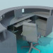 modèle 3D Le bureau semi-circulaire - preview