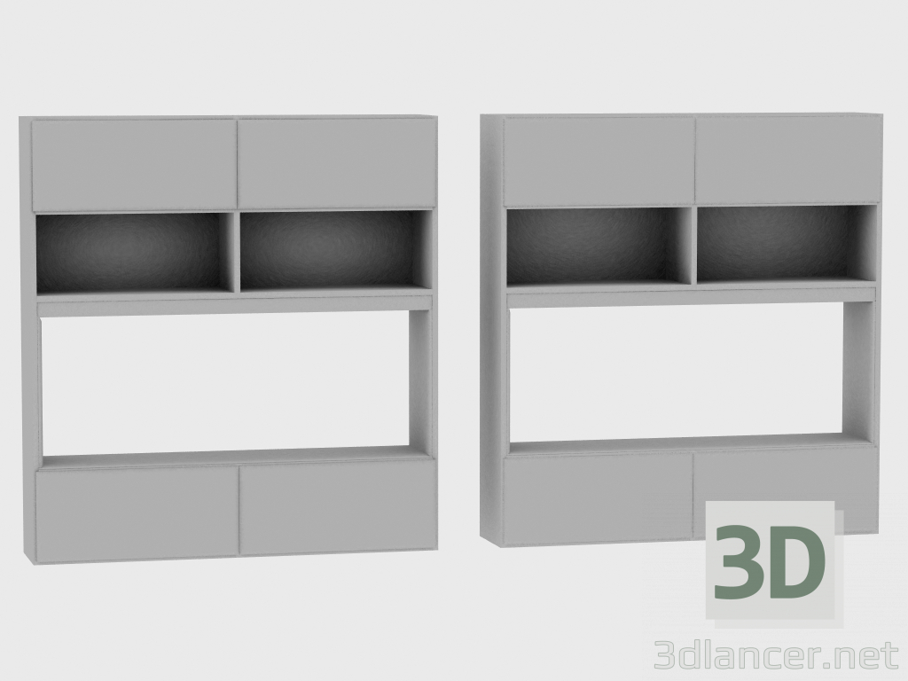 3d model Elements of the modular system IANUS MIDDLE WITH BACK (S193) - preview