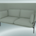 3D Modell Sofa Sofa (LN6, 90 x 180 H 115 cm, warme schwarze Beine, Sunniva 2 811) - Vorschau