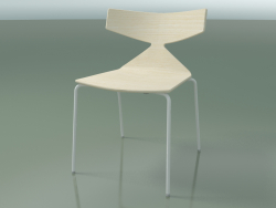 स्टैकेबल कुर्सी 3701 (4 धातु पैर, सफेद, V12)