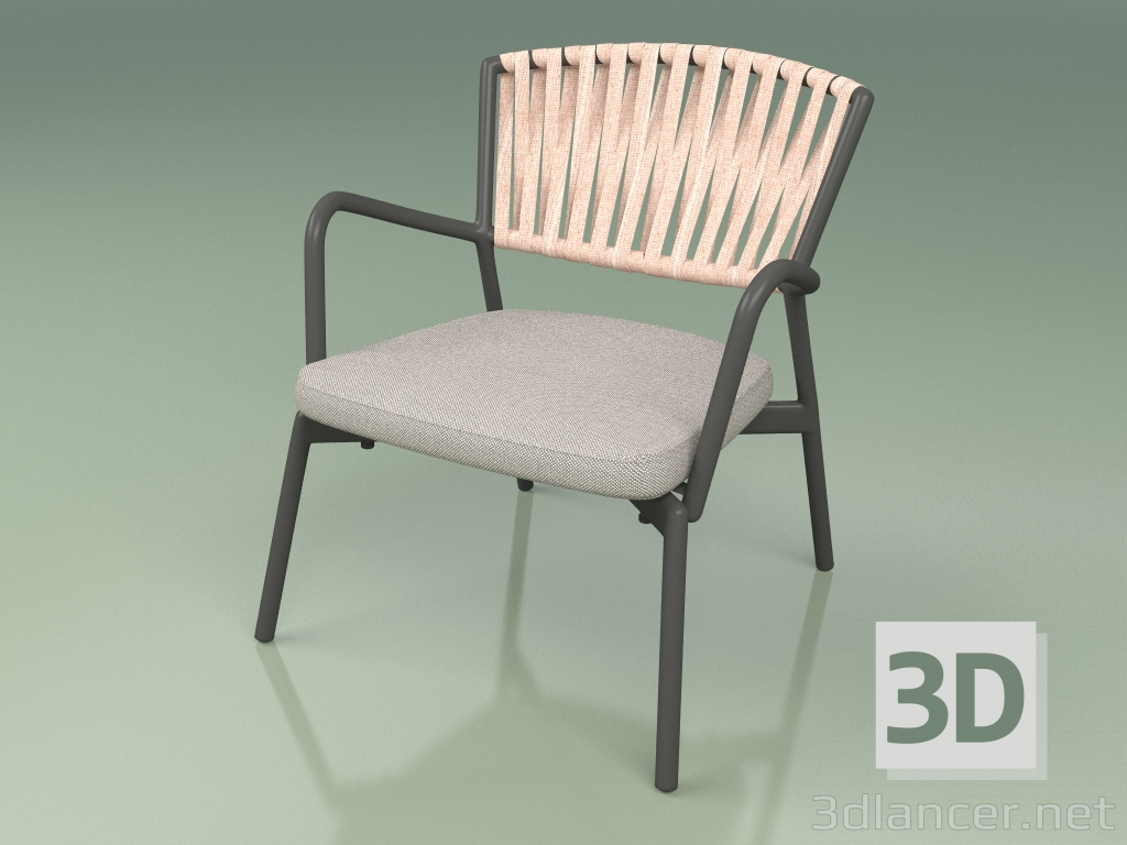 modello 3D Sedia con seduta morbida 127 (Belt Rose) - anteprima