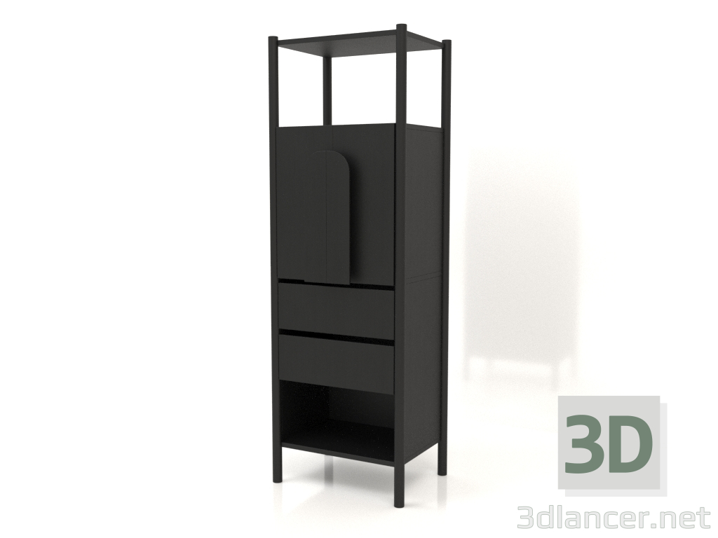 modello 3D Rack ST 05 (600x450x1800, legno nero) - anteprima