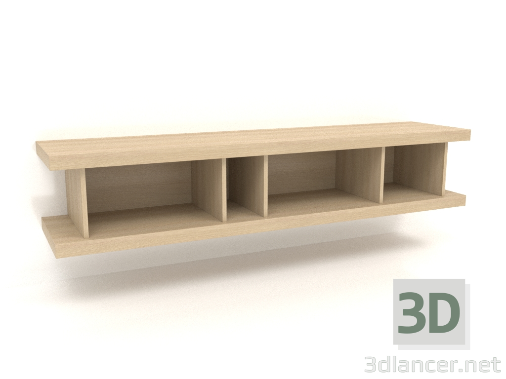 3d model Mueble de pared TM 13 (1800x400x350, blanco madera) - vista previa