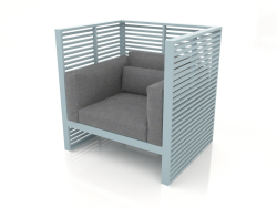 Poltrona lounge Normando con schienale alto (grigio blu)