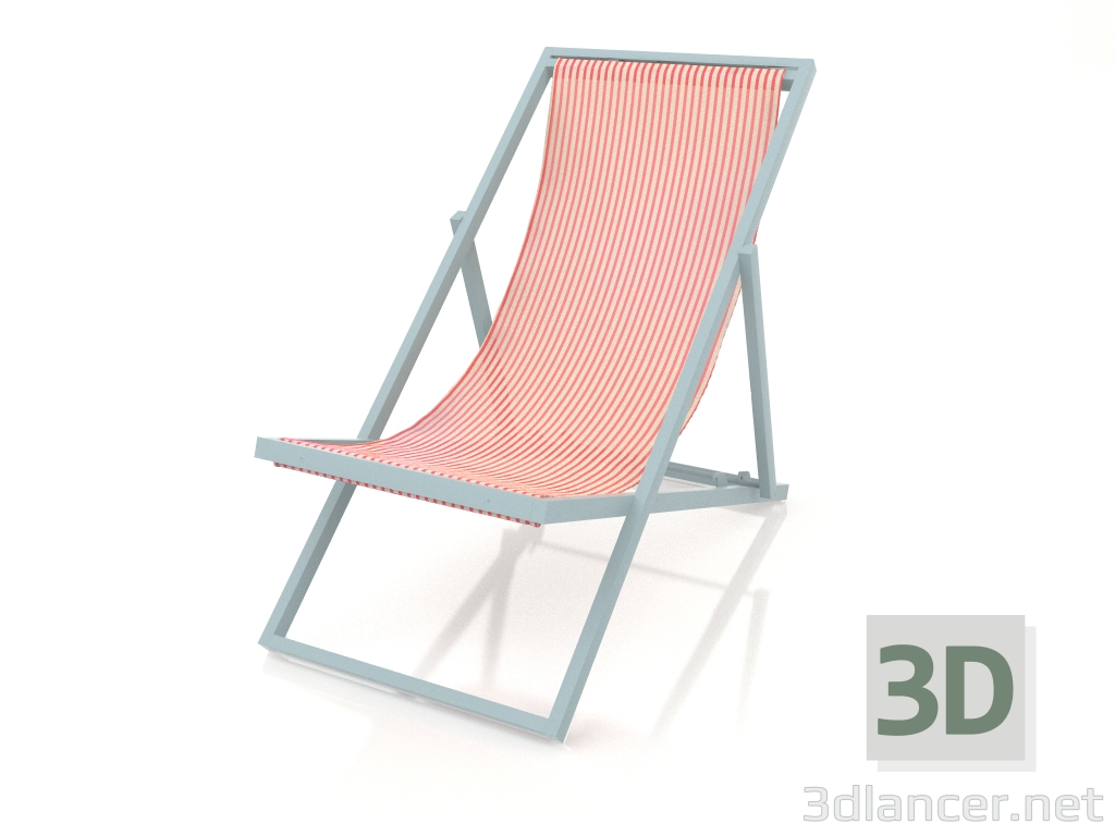 modello 3D Chaise longue (Grigio blu) - anteprima