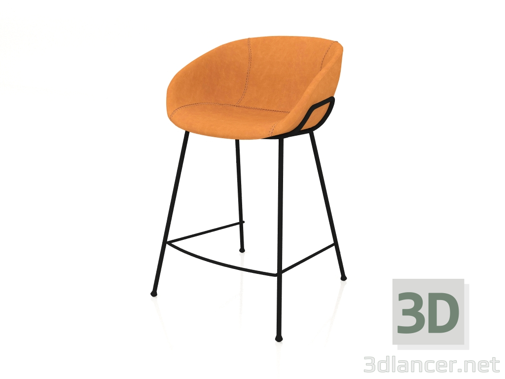 modèle 3D Chaise semi-bar Feston 65 cm (Marron) - preview