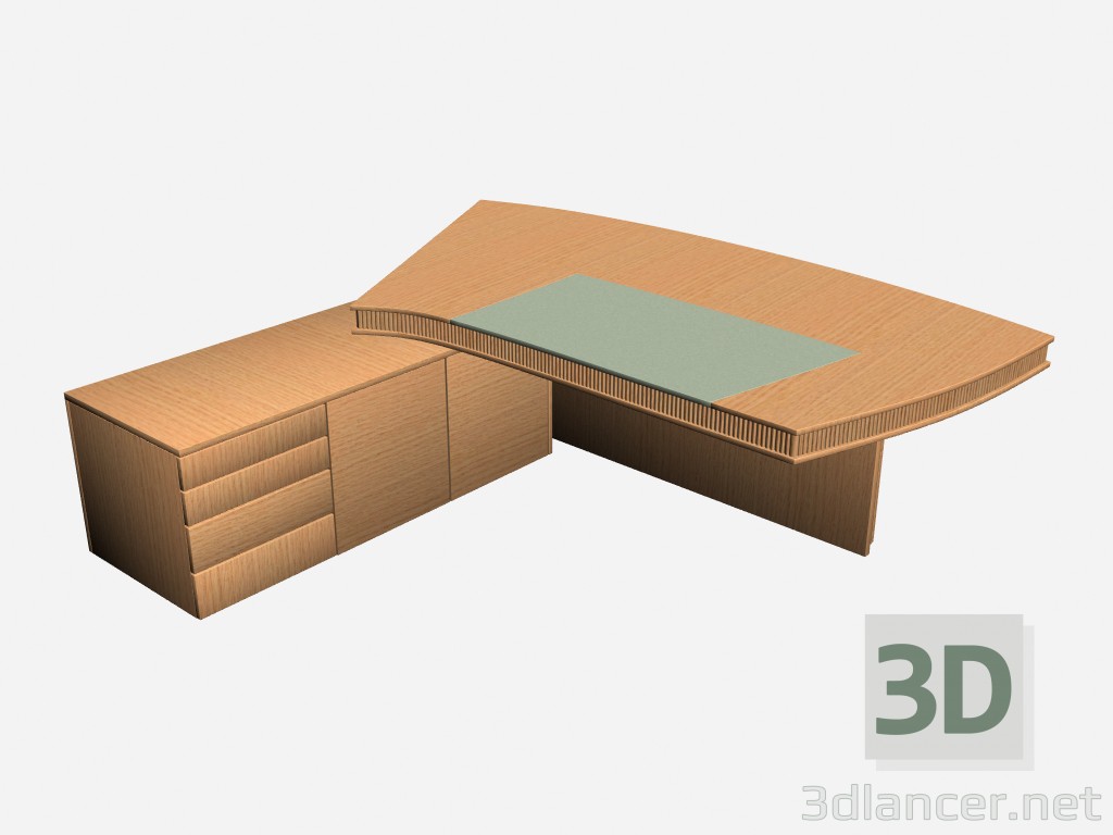 3D Modell Ruthy Schreibtisch Scrivania curva - Vorschau