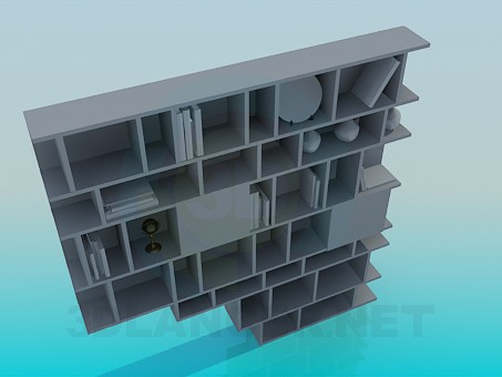 3d модель Стеллаж для книг и сувениров – превью 3d модель Стеллаж для книг и сувениров – превью