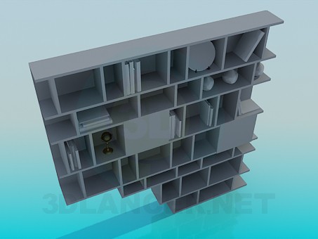 3d модель Стеллаж для книг и сувениров – превью 3d модель Стеллаж для книг и сувениров – превью