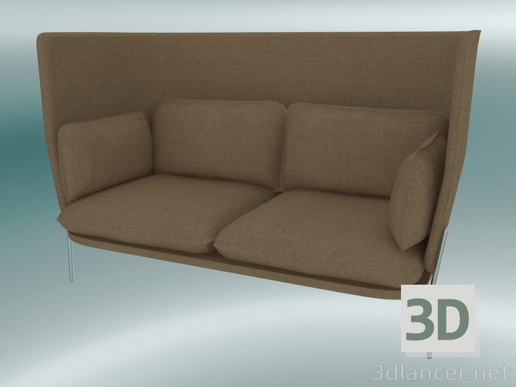 modello 3D Divano divano (LN6, 90x180 H 115 cm, gambe cromate, Hot Madison 495) - anteprima