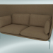 modello 3D Divano divano (LN6, 90x180 H 115 cm, gambe cromate, Hot Madison 495) - anteprima