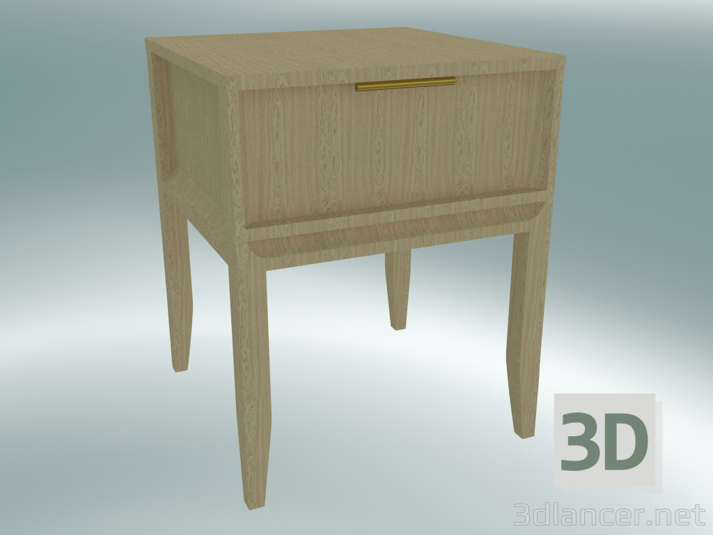 3 डी मॉडल छोटा बेडसाइड टेबल (लाइट ओक) - पूर्वावलोकन